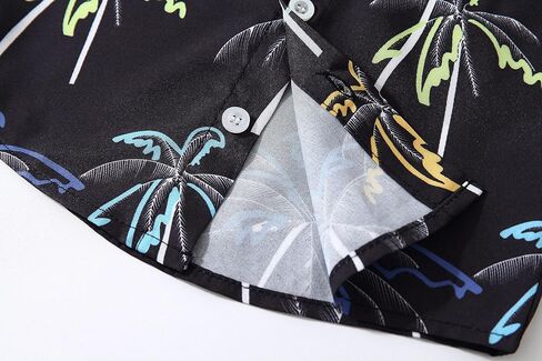 Baby Boy Button Down Hawaiian Shirts Short Sleeve Cool Cartoon Print Aloha Dress Tops T-Shirt in Saudi Arabia