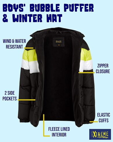 iXtreme Toddler Little Boys' Winter Jacket - Water Resistant Bubble Puffer Windbreaker Jacket (Sizes: 2T-7) in Saudi Arabia