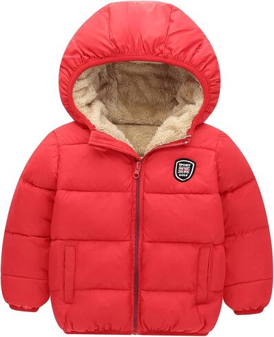 Happy Cherry Baby Kids Hooded Winter Coat Puffer Down Jacket Windproof Fleece Lined in Saudi Arabia