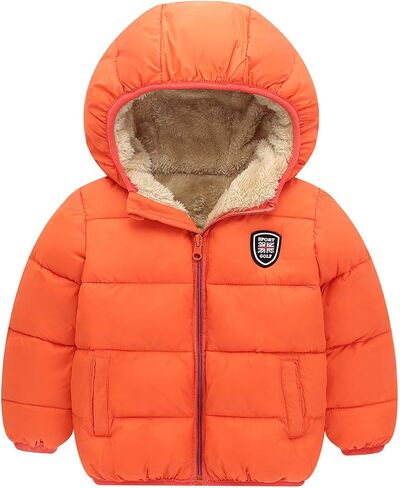 Happy Cherry Baby Kids Hooded Winter Coat Puffer Down Jacket Windproof Fleece Lined in Saudi Arabia