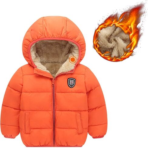 Happy Cherry Baby Kids Hooded Winter Coat Puffer Down Jacket Windproof Fleece Lined in Saudi Arabia