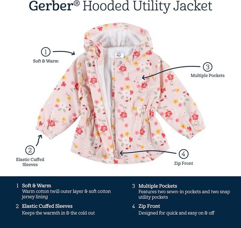 Gerber Baby Hooded Cotton Twill Utility Jacket (Infant Toddler) in Saudi Arabia