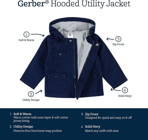 Gerber Baby Hooded Cotton Twill Utility Jacket (Infant Toddler) in Saudi Arabia