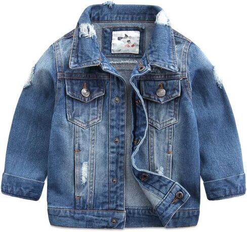 Baby Boys' Basic Denim Jacket Button Down Jeans Jacket Top in Saudi Arabia
