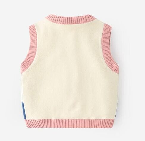 Unisex Baby Sweater Vest Knitted Soft Uniform Cotton V-Neck Sleveeless Waistcoat Vest in Kuwait