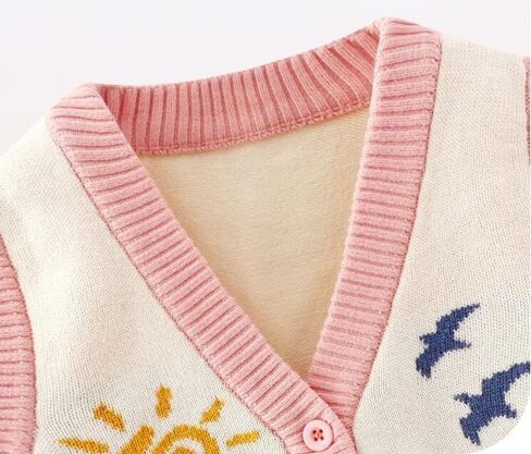 Unisex Baby Sweater Vest Knitted Soft Uniform Cotton V-Neck Sleveeless Waistcoat Vest in Kuwait