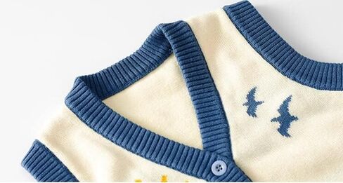 Unisex Baby Sweater Vest Knitted Soft Uniform Cotton V-Neck Sleveeless Waistcoat Vest in Kuwait