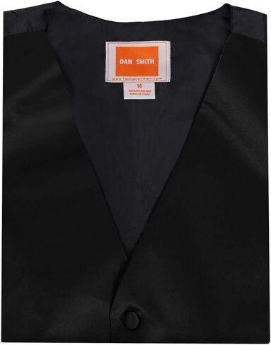 Dan Smith Men's Fashion Various Kid Solid Microfiber Vest Matching Tie for Age 6-16 With Bags in Saudi Arabia