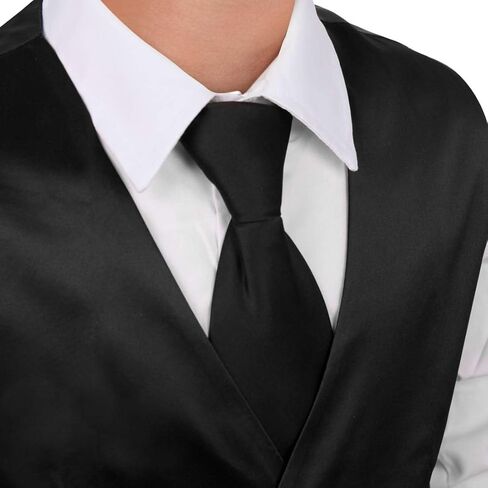 Dan Smith Men's Fashion Various Kid Solid Microfiber Vest Matching Tie for Age 6-16 With Bags in Saudi Arabia