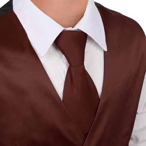Dan Smith Men's Fashion Various Kid Solid Microfiber Vest Matching Tie for Age 6-16 With Bags in Saudi Arabia