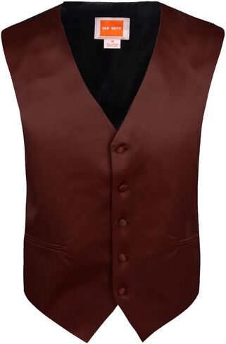 Dan Smith Men's Fashion Various Kid Solid Microfiber Vest Matching Tie for Age 6-16 With Bags in Saudi Arabia