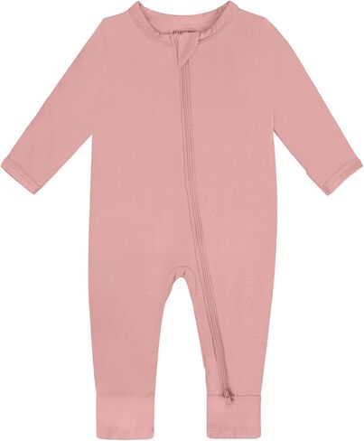 GUISBY Baby Footless Pajamas, Rayon of Bamboo, NB-2T | Rayon of bamboo softness, 2-way zipper, fold-over mittens, footless or footed comfort, sleep & daily wear in Saudi Arabia