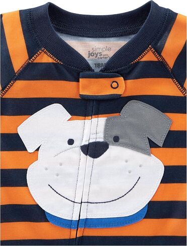 Simple Joys by Carter's Toddlers and Baby Boys' Loose-Fit Polyester Jersey Footed Pajamas, Pack of 3 in Kuwait