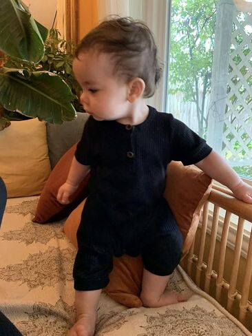 Baby Boy Girl 2 Pack Solid Romper Short/Long Sleeve One Piece Jumpsuits Clothes Sets in Kuwait