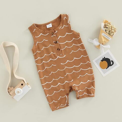 CIYCUIT Newborn Baby Boy Girl Romper Clothes Infant Solid Ribbed Onesie Bodysuit Jumpsuit Outfits in Kuwait