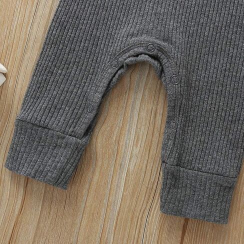 Kuriozud Newborn Infant Unisex Baby Boy Girl Button Solid Romper Bodysuit One Piece Jumpsuit Outfits Clothes in Saudi Arabia