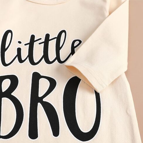 Newborn Baby Boy Sleeper Gift Set Little Bro Nightgown Stripe Long Sleeve Infant Sleepwear Outfit in Kuwait