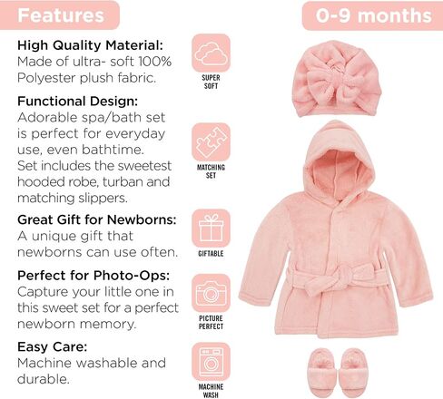 Rising Star Baby Toddler Robe Or Kids Robe for Girls and Boys - Kids & Baby Bath Robe Spa Set with Washcloth or Slippers in Saudi Arabia