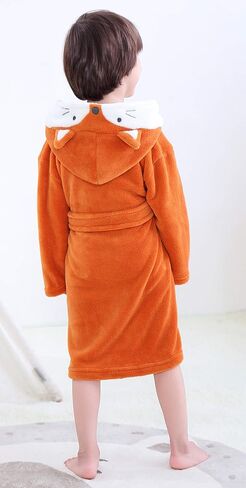 Baby Unisex Plush Animal Hooded Robe for Toddler Multicolored Sleepwear in Saudi Arabia