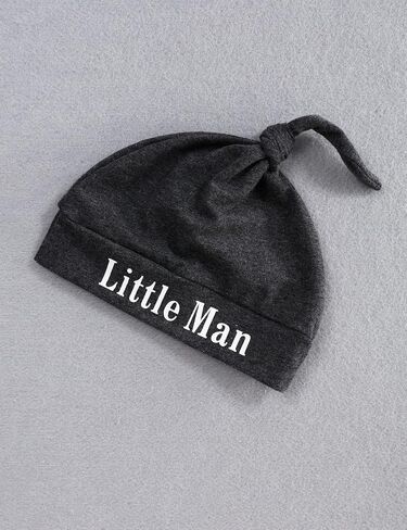 TUEMOS Newborn Infant Baby Boy Clothes Letter Print Romper Pants Set Hat 3PC Outfits Set in Saudi Arabia