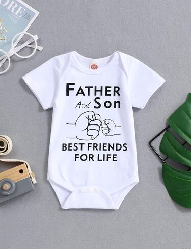 TUEMOS Newborn Infant Baby Boy Clothes Letter Print Romper Pants Set Hat 3PC Outfits Set in Saudi Arabia