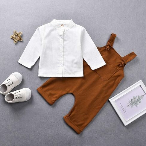 Unutiylo Baby Boys Clothes for Gentleman Outfits,Toddler Overalls Baby Suspender Pants and Bodysuit Romper in Saudi Arabia