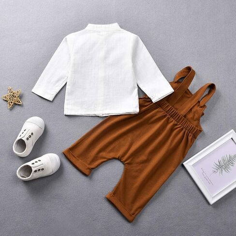 Unutiylo Baby Boys Clothes for Gentleman Outfits,Toddler Overalls Baby Suspender Pants and Bodysuit Romper in Saudi Arabia