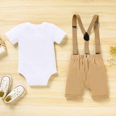 GRNSHTS Baby Boy Funny First Birthday Clothes Infant Boy Bow Tie Romper Bodysuit Cake Smash Outfits in Saudi Arabia