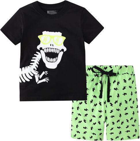Toddler Boy Clothes Kids Summer Cotton Outfits Shirt Short Sets Size 2-7 in Kuwait