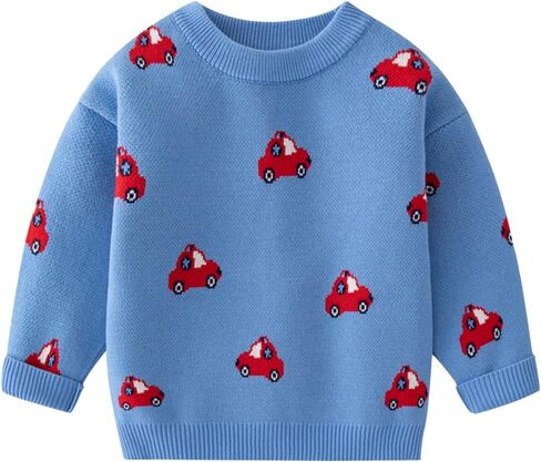 Azalquat Toddler Baby Boy Knit Sweater Pullover Cotton Cartoon Sweatshirt in Saudi Arabia