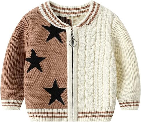 Vivobiniya Kid Boys Knit Sweater Toddler Baby Long Sleeve Cardigan Boy's Outerwear Children Coat in Saudi Arabia