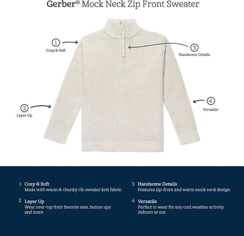 Gerber Baby and Toddler Boys Zip Front Sweater in Saudi Arabia