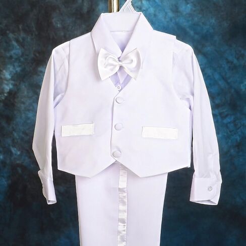 Dressy Daisy Boys 5 Pcs Formal Tuxedo Suits, Baby Toddler Size 3M to 8Y | No Tail, Wedding Christening Outfits, Infant Baptism Set in Saudi Arabia