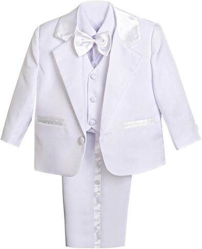 Dressy Daisy Boys 5 Pcs Formal Tuxedo Suits, Baby Toddler Size 3M to 8Y | No Tail, Wedding Christening Outfits, Infant Baptism Set in Saudi Arabia