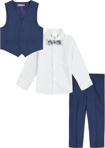 Van Heusen Baby Boys' 4-Piece Formal Set, Vest, Pants, Collared Dress Shirt, and Tie in Saudi Arabia