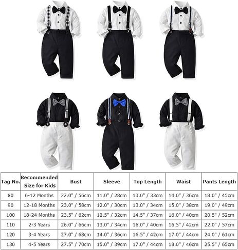 Baby Boys Christmas Outfit Bowtie Shirt Romper Suspenders Shorts Pants Wedding Birthday Party Tuxedo Gentleman Suit in Saudi Arabia