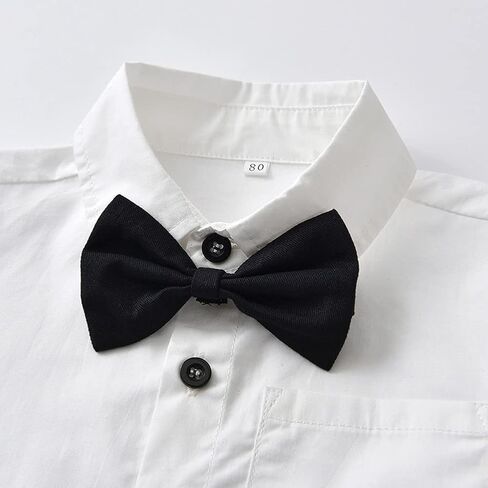 Baby Boys Christmas Outfit Bowtie Shirt Romper Suspenders Shorts Pants Wedding Birthday Party Tuxedo Gentleman Suit in Saudi Arabia