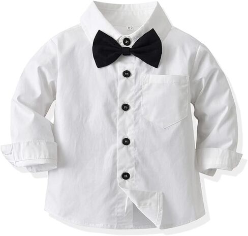 Baby Boys Christmas Outfit Bowtie Shirt Romper Suspenders Shorts Pants Wedding Birthday Party Tuxedo Gentleman Suit in Saudi Arabia