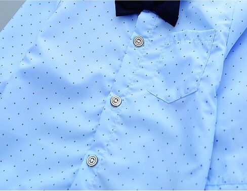 Baby Toddler Boy Formal Gentleman Suits,Dress Short Shirt With Bowtie+Suspender Pants Dressy Outfit in Saudi Arabia