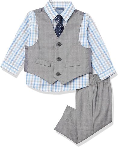Nautica Baby Boys' 4-Piece Set with Dress Shirt, Vest, Pants, and Tie in Saudi Arabia
