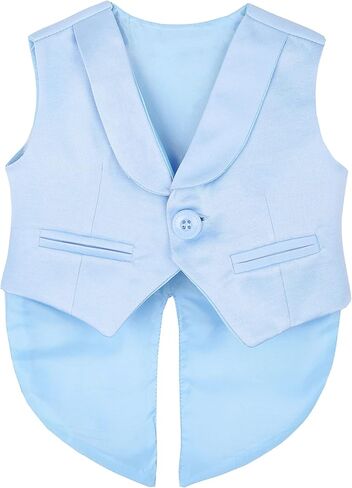 Lilax Baby Boy Gentleman Tuxedo Outfit Infant 4 Piece Set 3-6 Months Blue in Kuwait