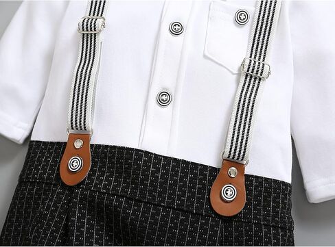 HMD Baby Boy Long Sleeve Gentleman White Shirt Waistcoat Bowtie Tuxedo Onesie Jumpsuit Overall Romper in Saudi Arabia