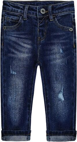 KIDSCOOL SPACE Baby Girl Boy Jeans,Little Kid Elastic Band Inside Ripped Denim Jeans Pants in Saudi Arabia