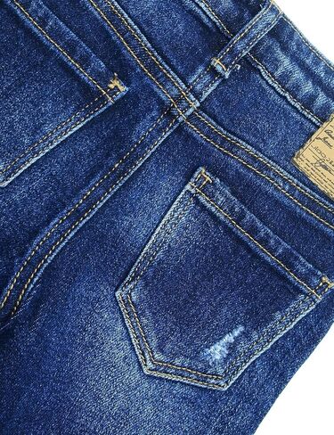 KIDSCOOL SPACE Baby Girl Boy Jeans,Little Kid Elastic Band Inside Ripped Denim Jeans Pants in Saudi Arabia
