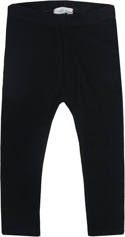 Lil Legs Boys Girls Unisex Ribbed Leggings - Black, 5T in Saudi Arabia