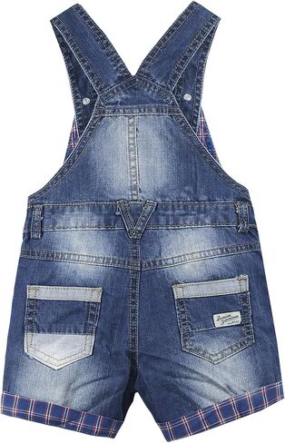 KIDSCOOL SPACE Baby & Little Boys Girls Big Bib Pocket Summer Denim Shortalls,Jean Short Overalls in Saudi Arabia