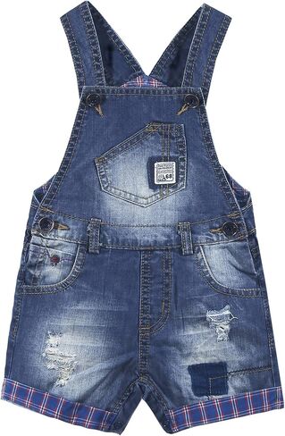 KIDSCOOL SPACE Baby & Little Boys Girls Big Bib Pocket Summer Denim Shortalls,Jean Short Overalls in Saudi Arabia