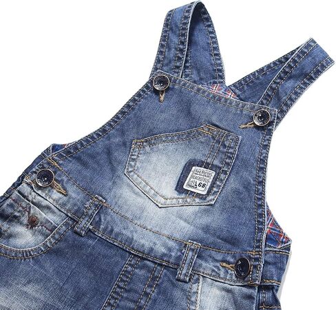 KIDSCOOL SPACE Baby & Little Boys Girls Big Bib Pocket Summer Denim Shortalls,Jean Short Overalls in Saudi Arabia