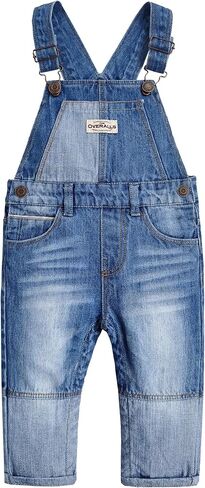 KIDSCOOL SPACE Baby Toddler 2 Buttons Adjustable Straps Fashion Jean Overall in Saudi Arabia