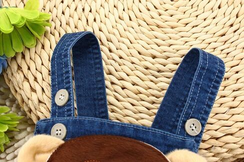 KIDSCOOL Toddler Unisex Cartoon Animal Denim Overalls Baby Jean Shortalls | Infant cute 3d animal jean rompers,toddler lightweight denim shortalls,adjustable button strap outfits,summer fashion in Saudi Arabia